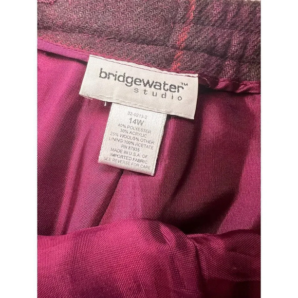 Bridgewater wool blend purple plaid skirt. Perfect‎ fall piece. Lined. Sz 14W - Picture 6 of 9